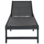 Safavieh Outdoor Collection Manteca Dark Slate Grey Solid Wood/Dark Grey Texline Fabric Adjustable Chaise Lounge Chair (Pat6708K)