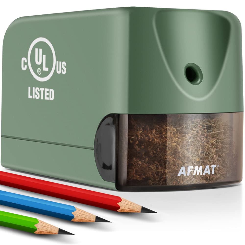 Electric Pencil Sharpener Heavy Duty, Afmat For Classroom, Ul Listed Plug In Pencil Sharpener For 6.5-8Mm No.2/Colored Pencils,
