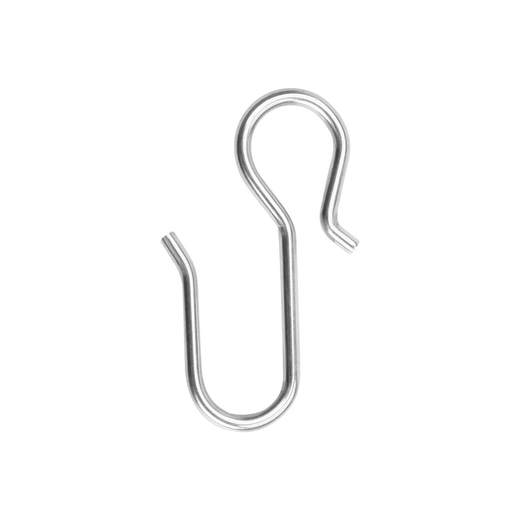 Metal Curtain Track Hooks S Shaped Small Curtain Hooks Stainless Steel Drape Wire Hooks for Ceiling Curtain Drape Track (30Pcs)