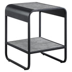 Acme Raziela Wooden End Table with Shelf in Concrete Gray and Black