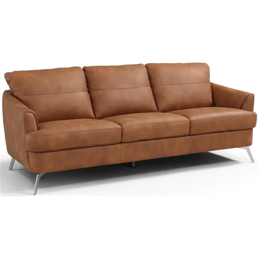 Acme Safi Contemporary Leather Upholstered Sofa in Cappuccino