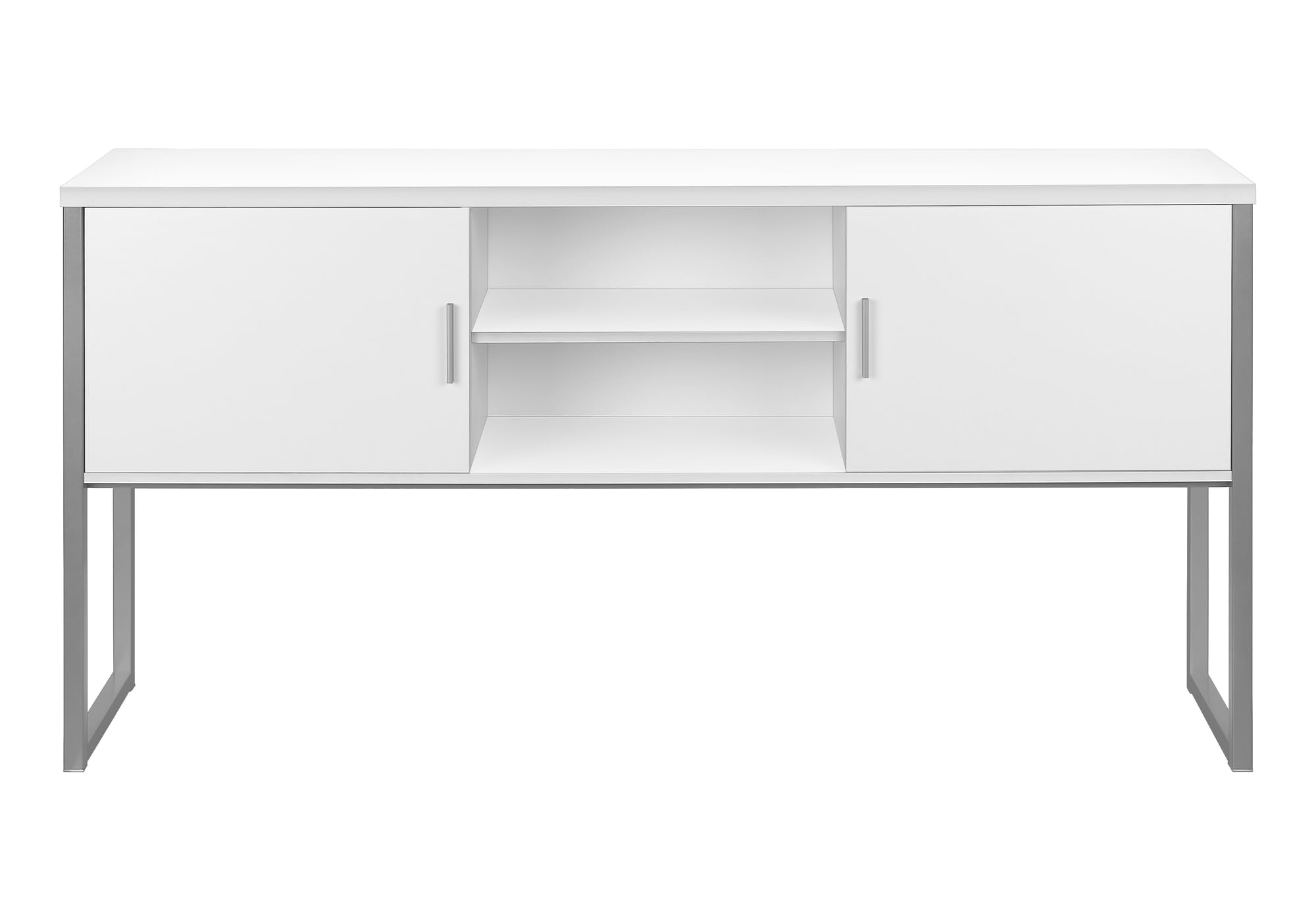 Monarch Specialties I 7728 Office Hutch, 72' L, Work, Storage Doors, Home Office, Commercial Grade, White