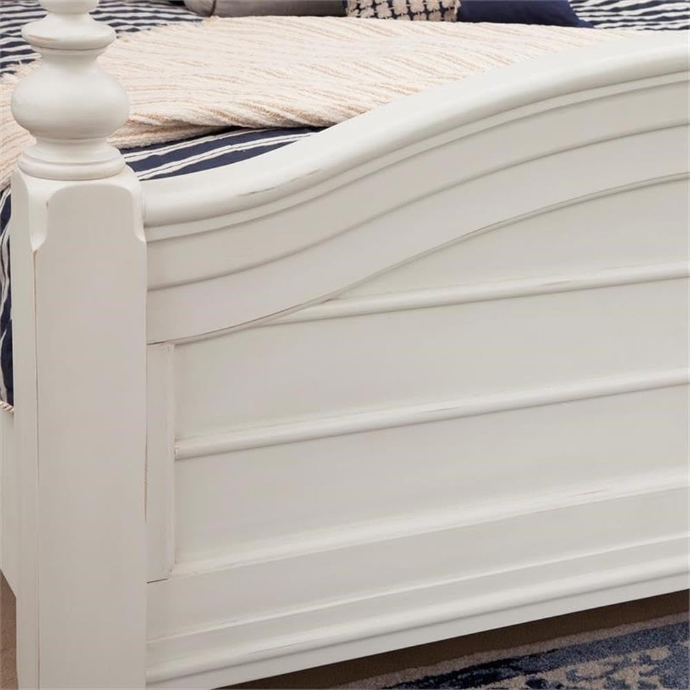 American Woodcrafters Rodanthe Dove White King Wood Panel Bed