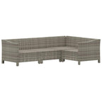 vidaXL Modern Patio Lounge Set - 4 Piece Outdoor Furniture Set with Gray Poly Rattan, Stable Steel Frame, and Comfortable Cushions
