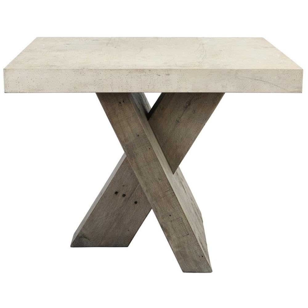 Kosas Home Durant Transitional Wood End Table in Antique White/Corsican Gray