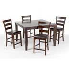Imagio Home Kona 24" Ladder Back Barstool w/PU cushion seat, Set of 2