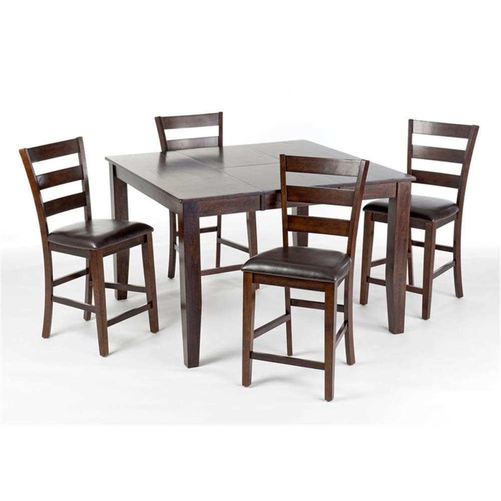 Imagio Home Kona 24" Ladder Back Barstool w/PU cushion seat, Set of 2