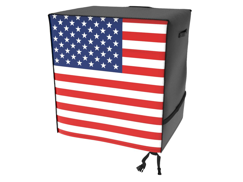 Atyard 30-Inch Outdoor Cover For Keter Unity (Small) Portable Table - Uv Resistant, Breathable, All Weather (30' L X 24' W X 32' H)Black,American Flag