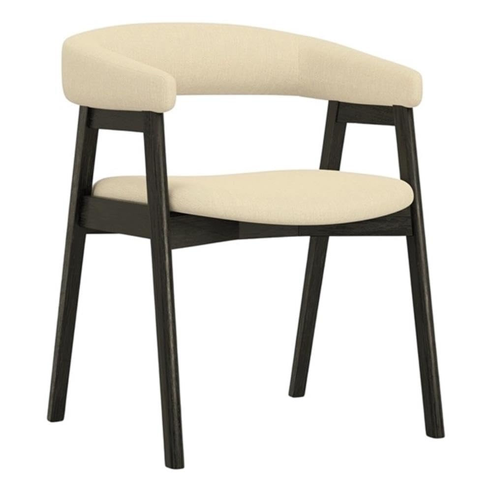 Alpine Furniture Cove Curved Back Upholstered Dining Chair, Black