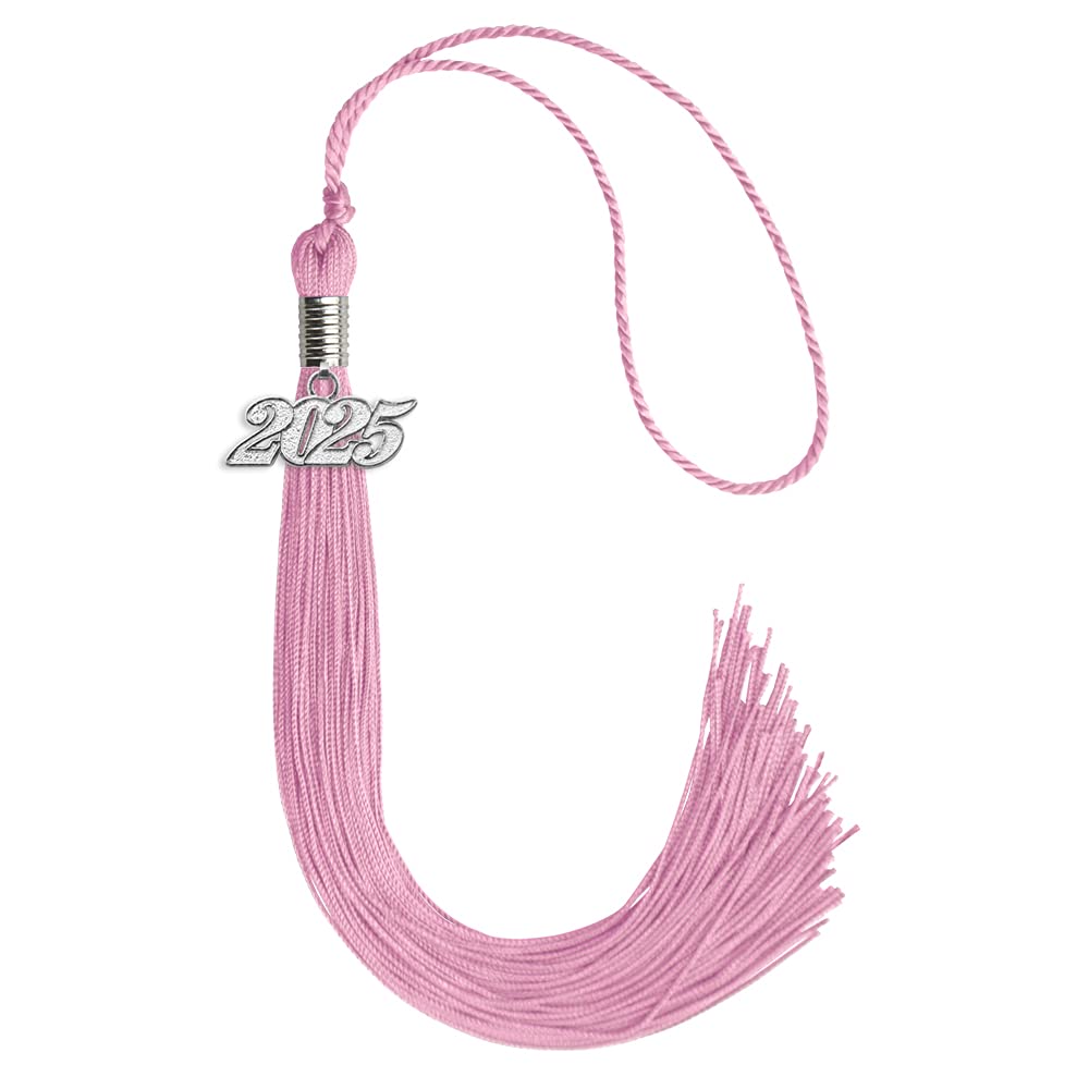 Endea Graduation Single Color Tassel with Silver Date Drop (Pink, 2025)