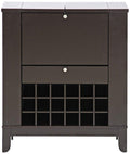 Baxton Studio Modesto Brown Modern Dry Bar and Wine Cabinet, Medium, Dark brown