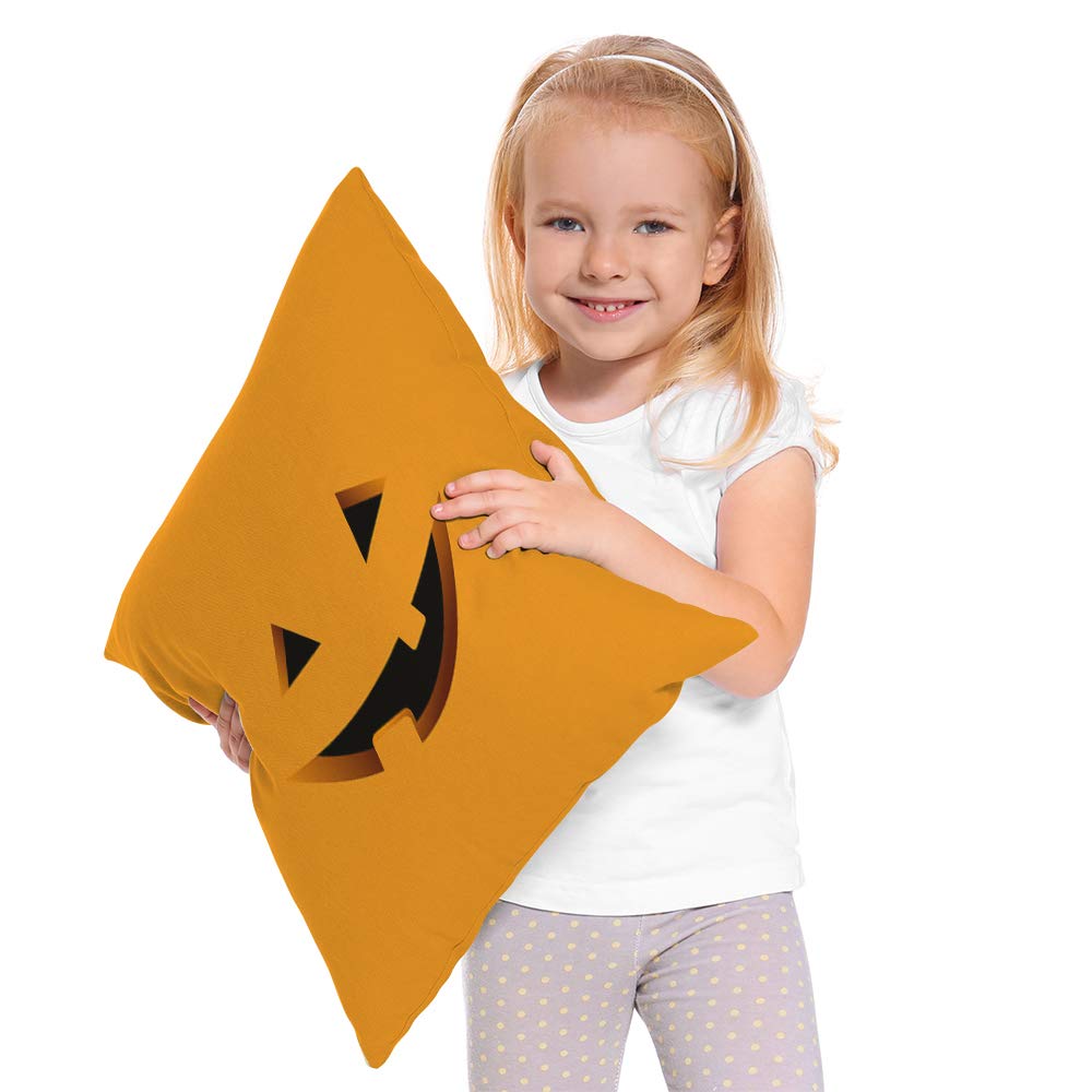 Moslion Evil Face Pillow Case Cute Halloween Autumn Pumpkin Lantern Faces Happy Father'S Day Throw Pillow Cover 18X18 Inch Cotto