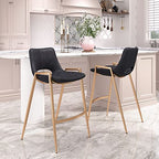Zuo Desi Counter Stool Black & Gold