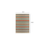 HomeRoots 7' x 9' Blue and Gray Striped Indoor Outdoor Area Rug