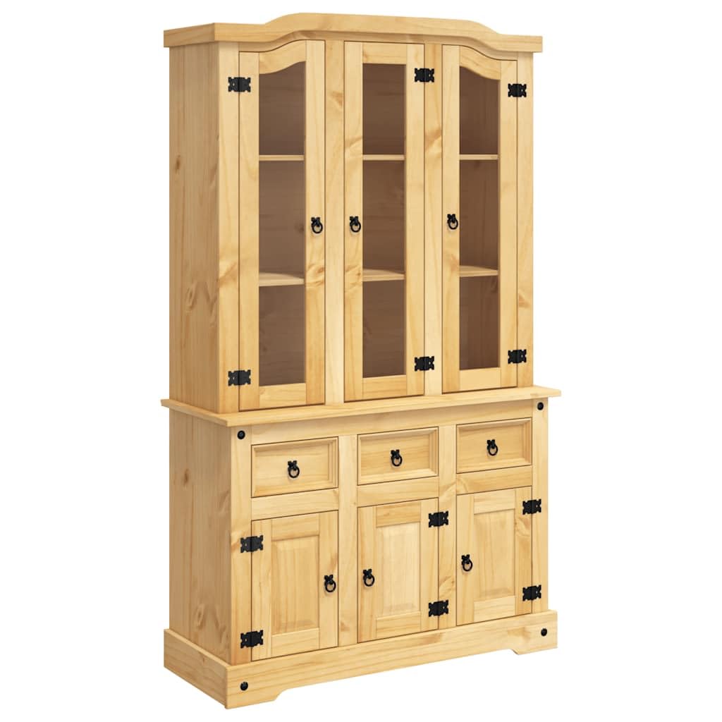 vidaXL Highboard - Spacious Storage with Shelves and Drawers - Solid Pine Wood, Rustic Design - Honey Brown