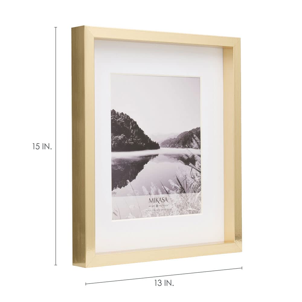 Mikasa Gold Gallery Frame - 11x14 Matted to 8x10, Elegant Gold Finish, Model 5247757