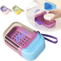 New Cute Travel Soap Case With Draining Tray & Lid  Leakproof Portable Soap Container Box With Strap, Dual Layer Soap Holder Fo
