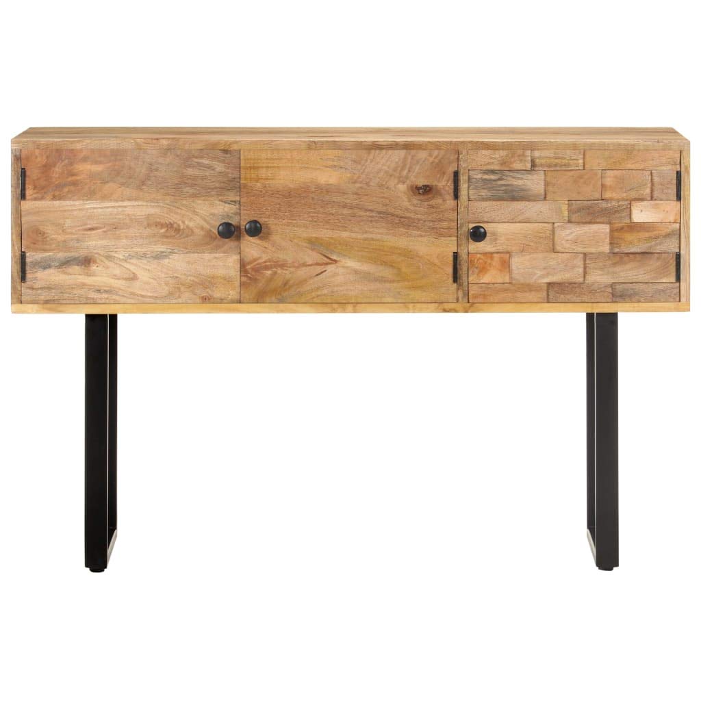 vidaXL Solid Mango Wood Sideboard - Industrial Look, Two Compartments Behind Three Doors, Durable Construction, Easy Assembly, Unique Craftmanship