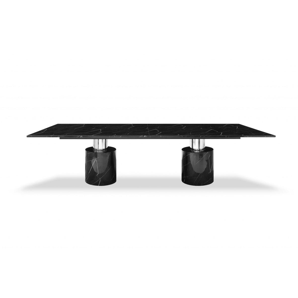 HomeRoots 120' Black Marble Dining Table