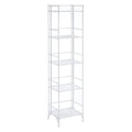 Convenience Concepts Xtra Storage Shelves - 5-Tier Folding Metal Shelving, Modern Shelves for Storage and Display in Living Room, Bathroom, Office, Kitchen, Garage, White