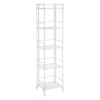 Convenience Concepts Xtra Storage Shelves - 5-Tier Folding Metal Shelving, Modern Shelves for Storage and Display in Living Room, Bathroom, Office, Kitchen, Garage, White