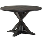 Crosley Furniture Hayden 5-Piece Modern Farmhouse Round Dining Table Set for 4 with Slat Back Chairs, Slate