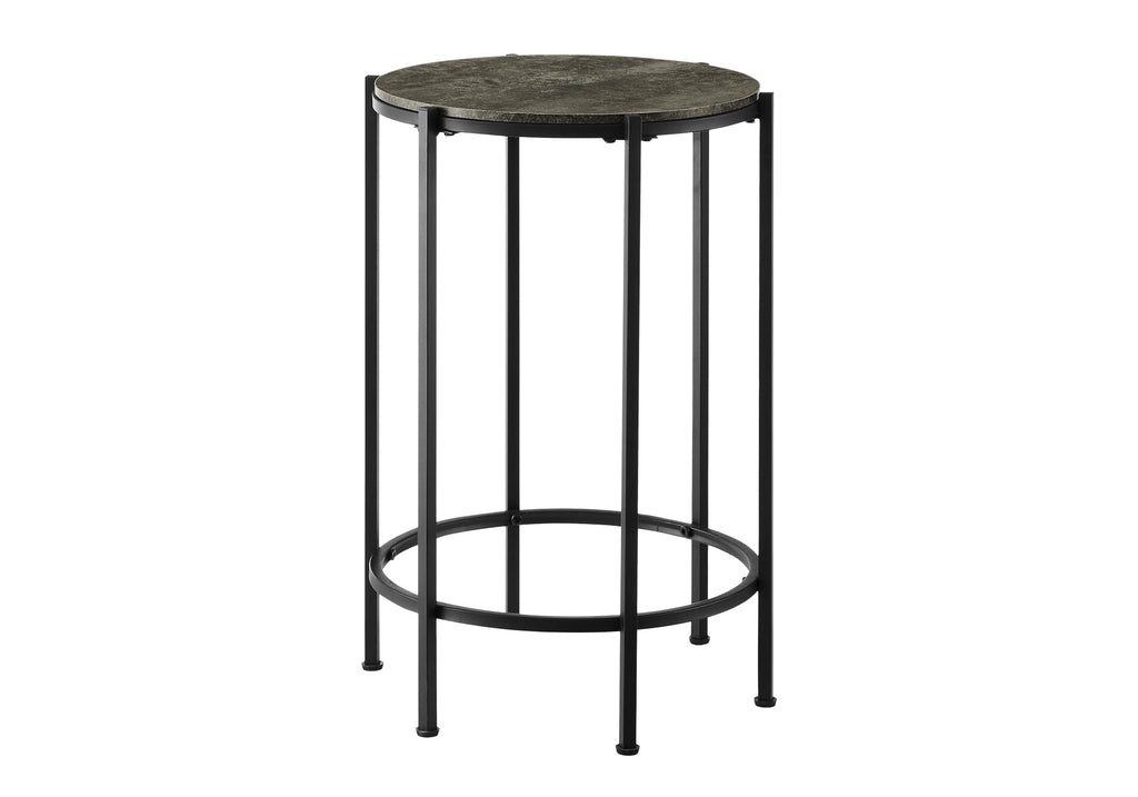 Monarch Specialties I 3755 Accent Table, End, Round, Side Table, Bedroom, Nightstand, Dark Bronze, Black Metal