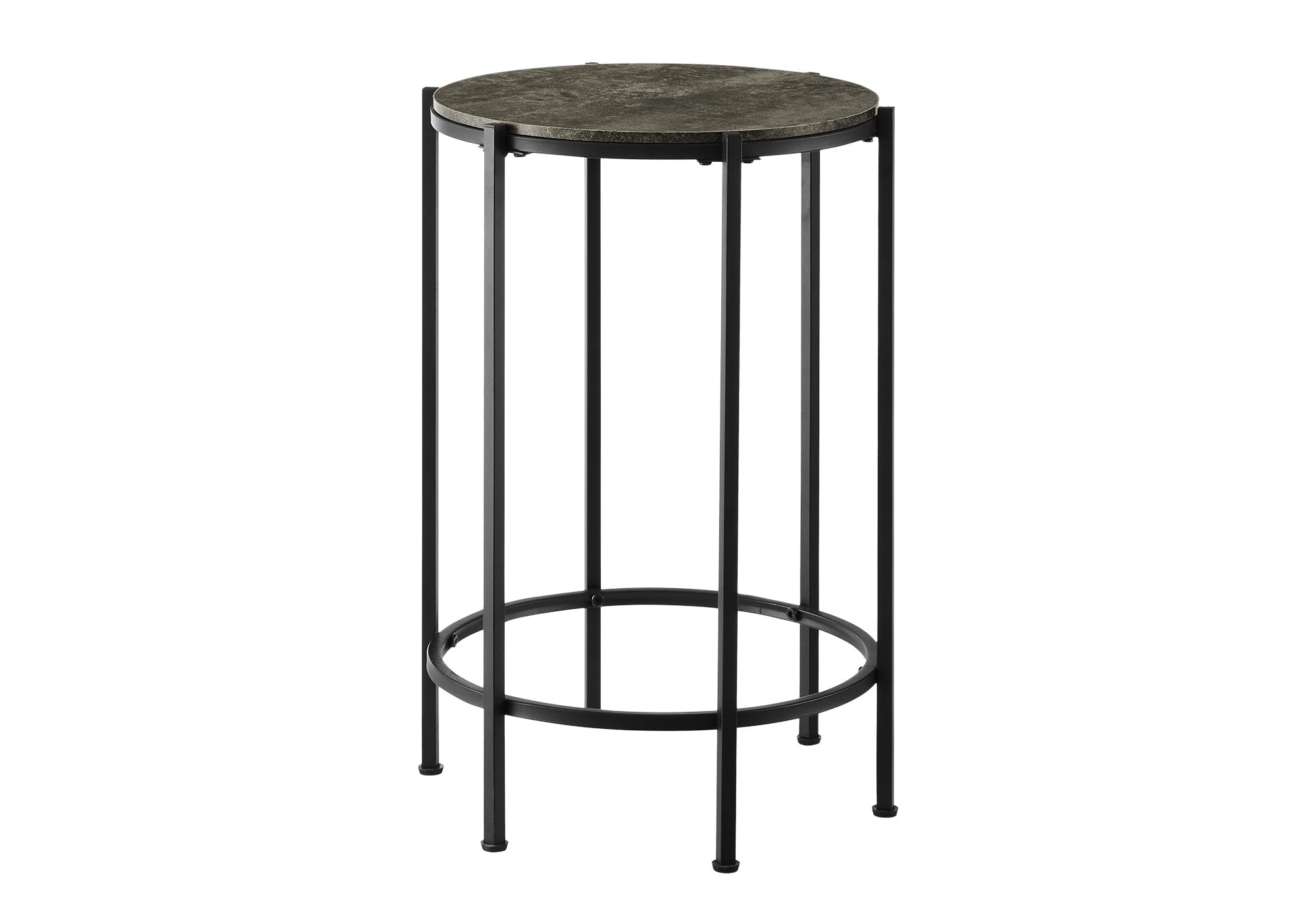 Monarch Specialties I 3755 Accent Table, End, Round, Side Table, Bedroom, Nightstand, Dark Bronze, Black Metal