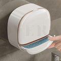 Overa Soap Dish Wall Mounted Soap Dish No Drilling Waterproof Soap Box with Drip Tray SelfAdhesive White Plastic Soap Dishes fo