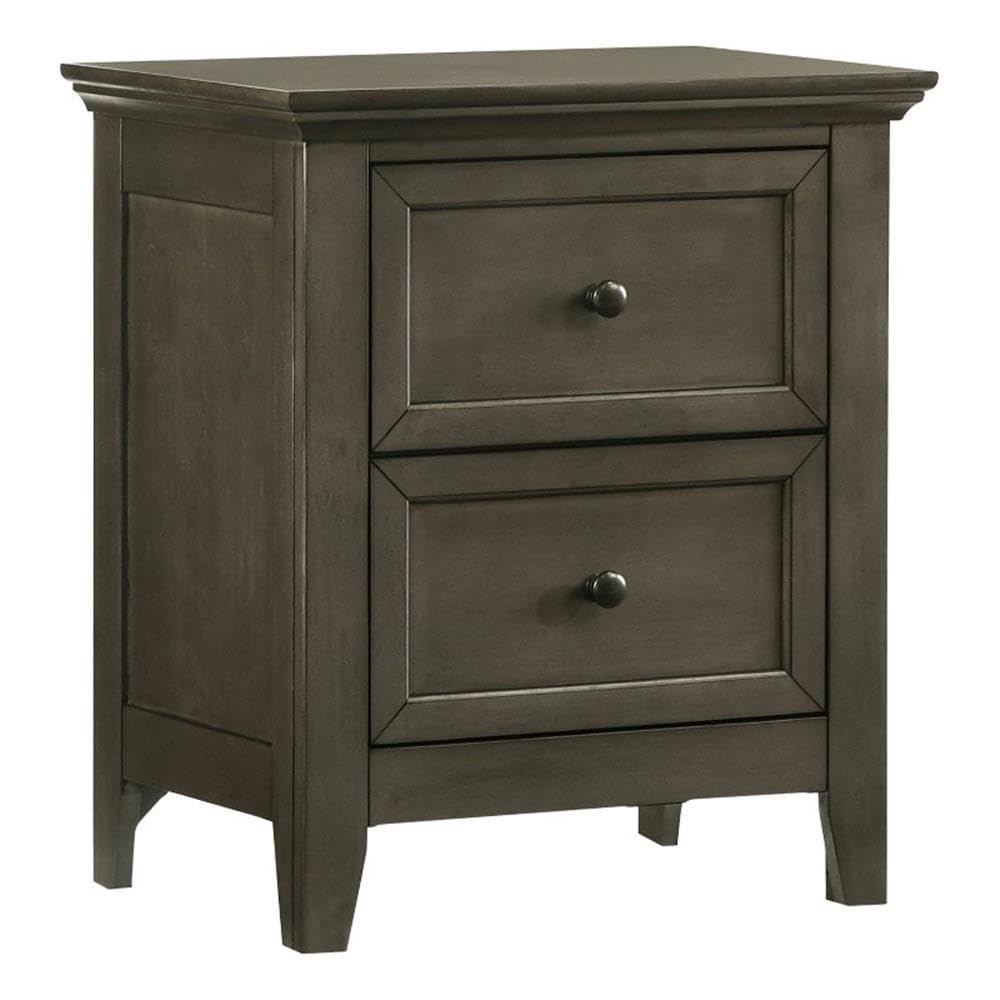 Intercon San Mateo Youth Nightstand, 2 Drawer Bedside Table, Gray