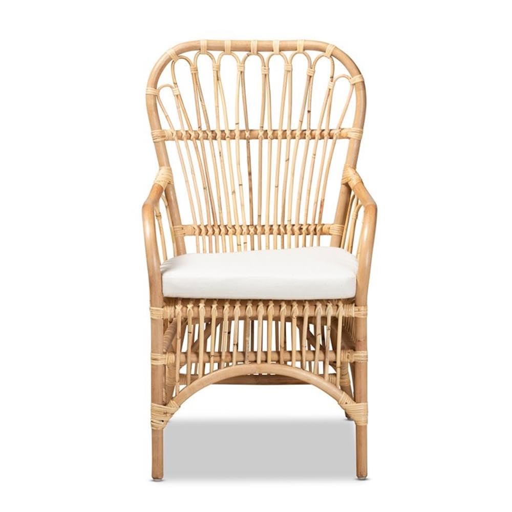 Baxton Studio Aya Modern and Contemporary Natural Finished Rattan Armchair