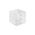 InterDesign clarity cosmetic Organizer for Vanity cabinet to Hold Makeup, Beauty Products - 3 Drawer, clear