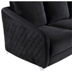 Lilola Home Sofia Black Velvet Modern Chic Accent Armchair