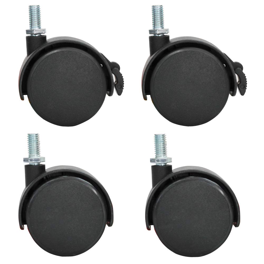 Viz-Pro Mobile Whiteboard Caster Wheels, Black, Set Of 4