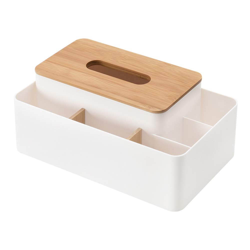 Poeland Multifunction Tissue Box Rectangular Facial Tissue Holder Dispenser for Dining Room, Kitchen, Bedroom Dressers and Home 