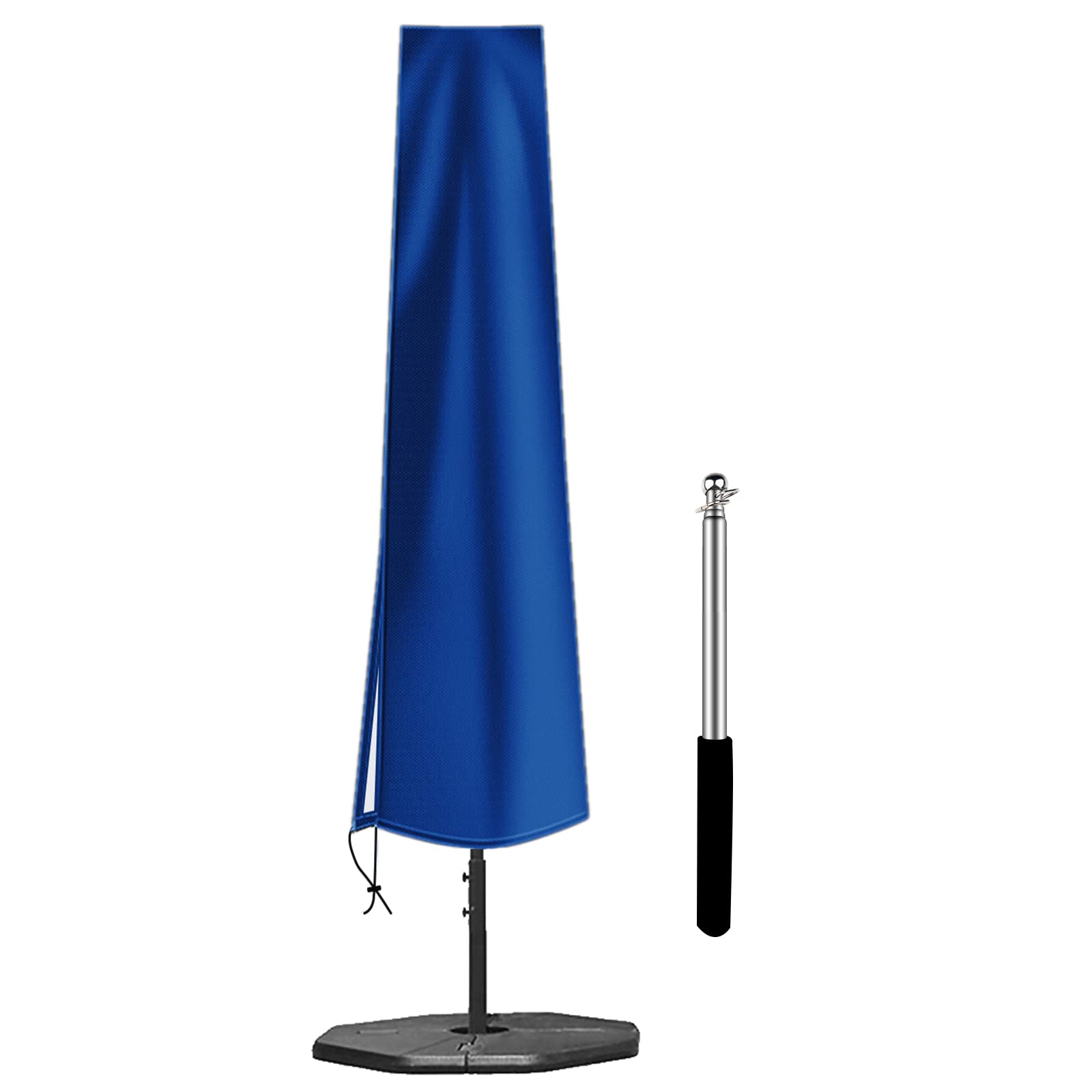 Okpow Umbrella Cover 420D Oxford Fabric Patio Umbrella Covers Waterproof With Zip, For 9Ft To 12Ft Garden Outdoor Umbrella (Blue