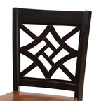 Baxton Studio Nicolette Modern and Contemporary Two-Tone Dark Brown and Walnut Brown Finished Wood 2-Piece Counter Stool Set