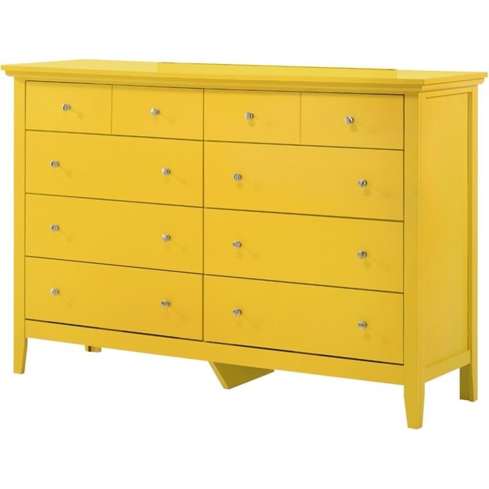 Glory Furniture Hammond 8 Drawer Dresser In Yellow