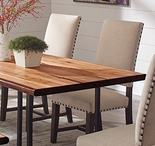 Twain Upholstered Parson Chairs Smokey Black and Beige (Set of 2) 109143