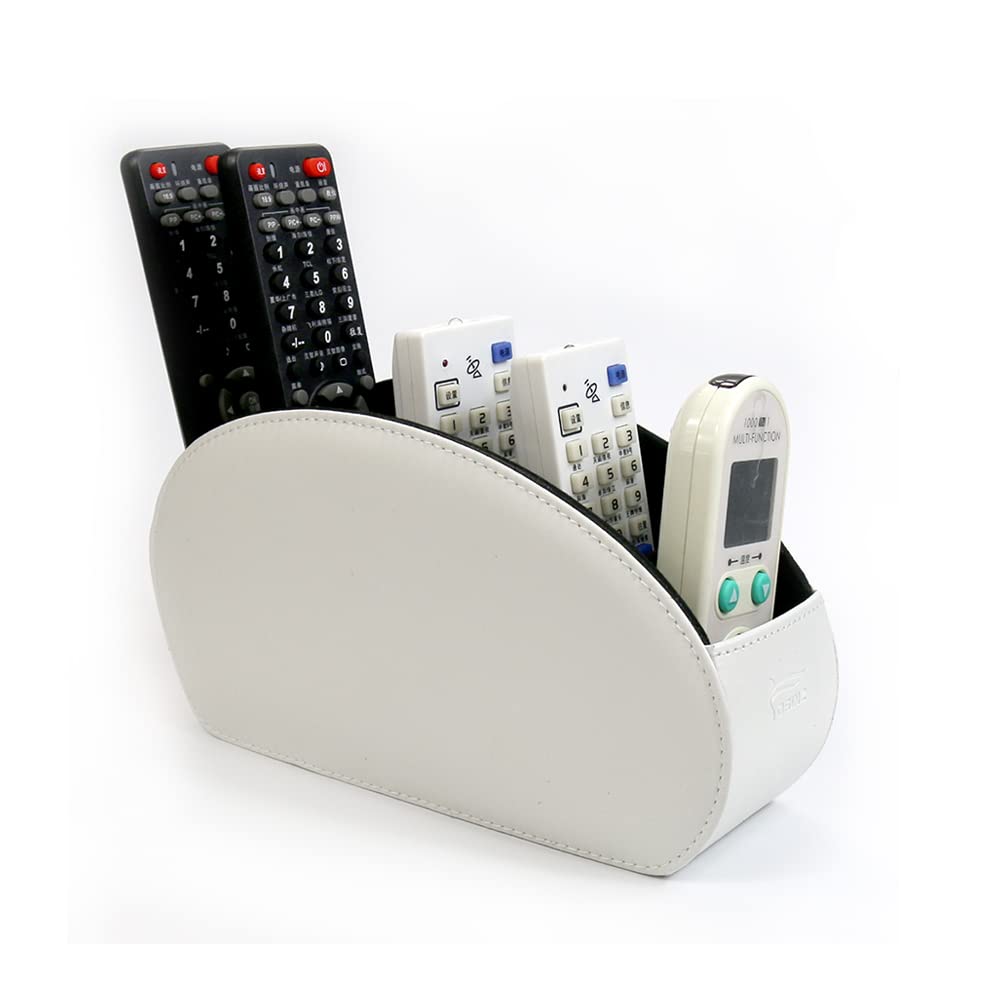 Fosinz Remote Control Holder Organizer Stable Table Desk Leather Control Storage Tv Remote Control Organizer With 5 Spacious Com