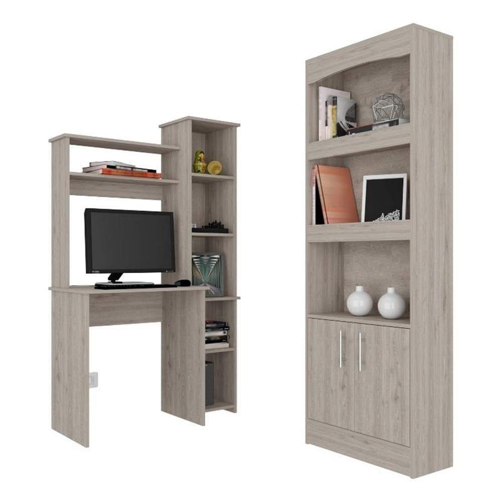 Depot Eshop Detroit 2-Piece Engineered Wood Office Set In Gray