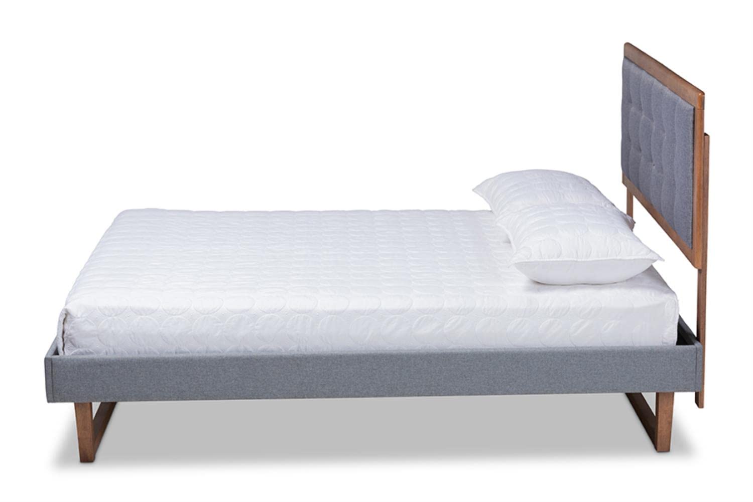 Baxton Studio Emele Full Size Dark Gray Upholstered Wood Platform Bed