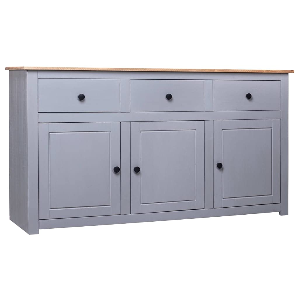 Sideboard Gray 53.1&quot;x15.7&quot;x31.5&quot; Solid Pinewood Panama Range