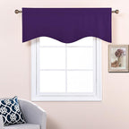 Nicetown Blackout Window Curtain Valance - 52 Inches By 18 Inches Small Scalloped Valance Window Curtain Panel Tier For Living R