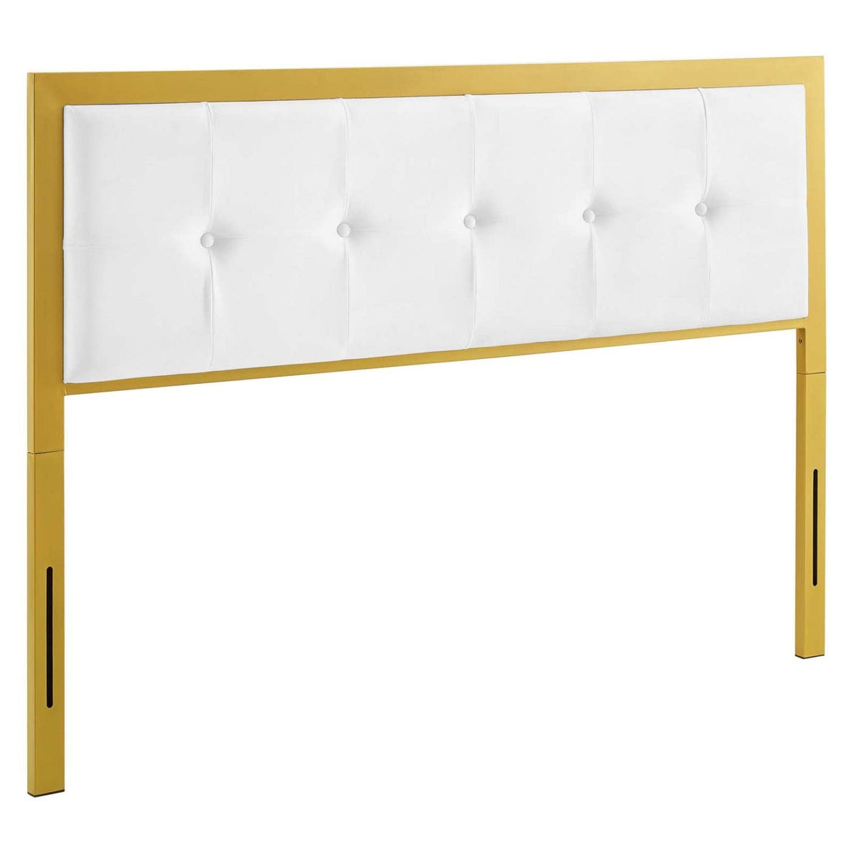 Modway Teagan Tufted Performance Velvet Full Headboard In Gold White