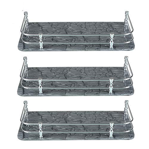 STIMULUS Acrylic Stylish Wall Bathroom Marble Grey Shelf Size6x15