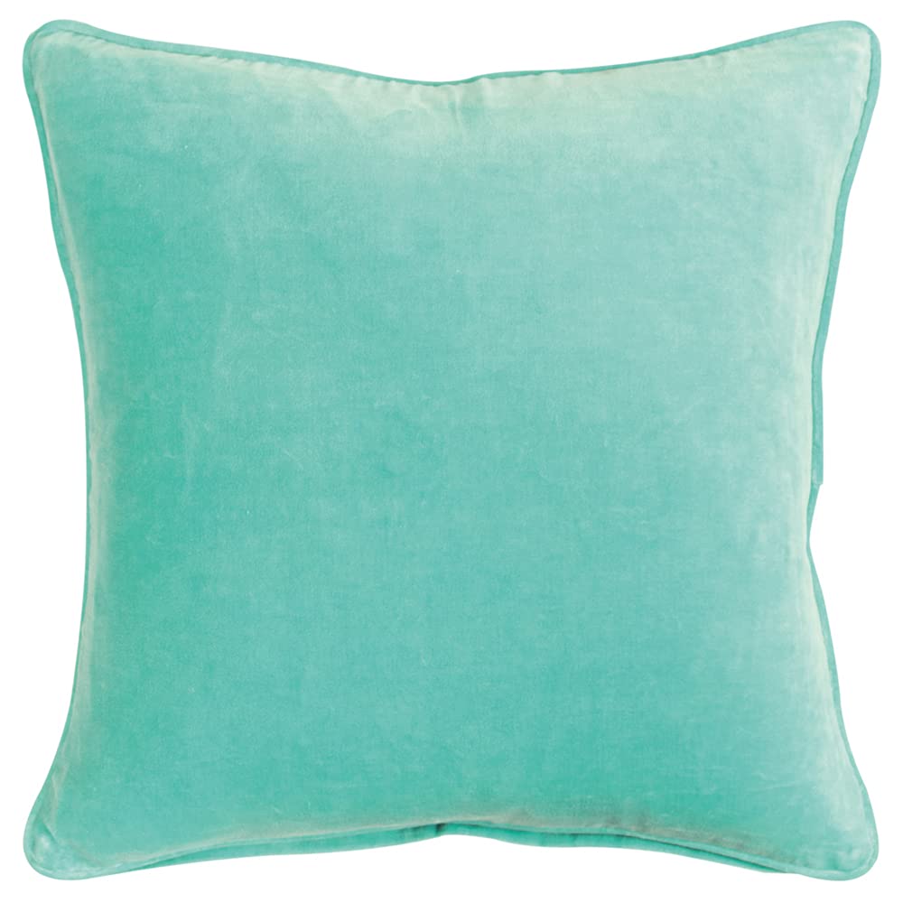 Rizzy Home Connie Post 20&quot; x 20&quot; Cotton Pillow Cover in Aqua