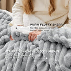 Bedsure Sherpa Throw Blanket For Couch - Super Soft Cozy Fleece Thick Warm Blanket For Winter, Plush Grey Throw Gift For Women, 50X60 Inches