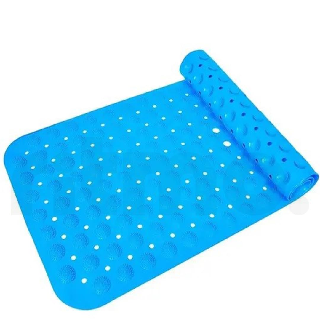 Ritmo Curved Blue Shower Mat 70x35cm/ |NonSlip, MachineWashable Bath Mat Walk in Shower Tray | Shower Mats NonSlip Suction Cu