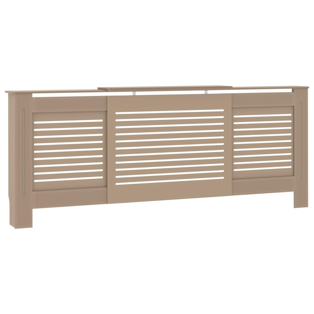 Vidaxl Radiator Cover With Adjustable Length, Slatted Design Heater Cover Cabinet With Storage Shelf, Hide Cluttered Pipes, Mdf, 55.9&quot;-80.7&quot; X 8.1&quot; X 32.1&quot;, Brown